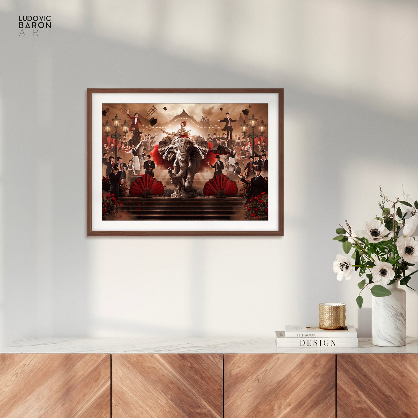 Champagne dans les jardins du Moulin Rouge - Affiche fine art
