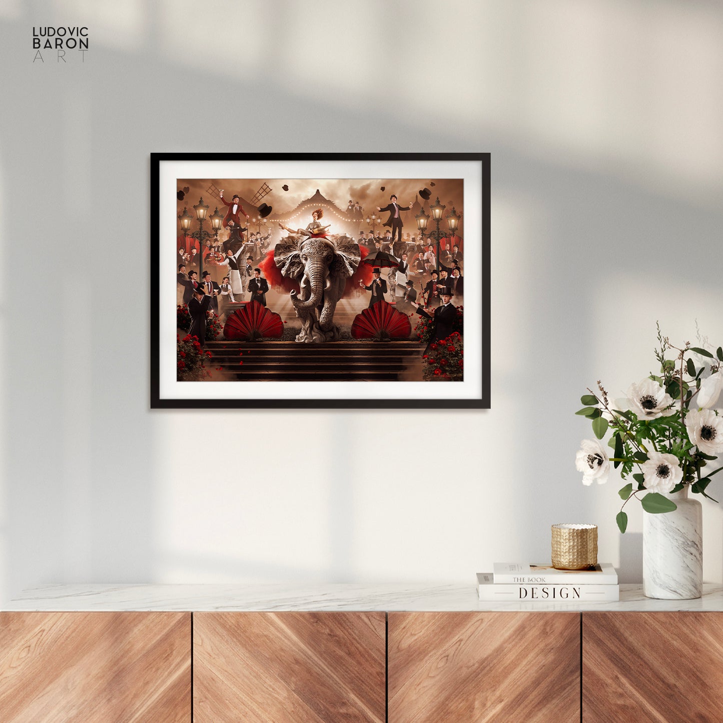 Champagne dans les jardins du Moulin Rouge - Affiche fine art