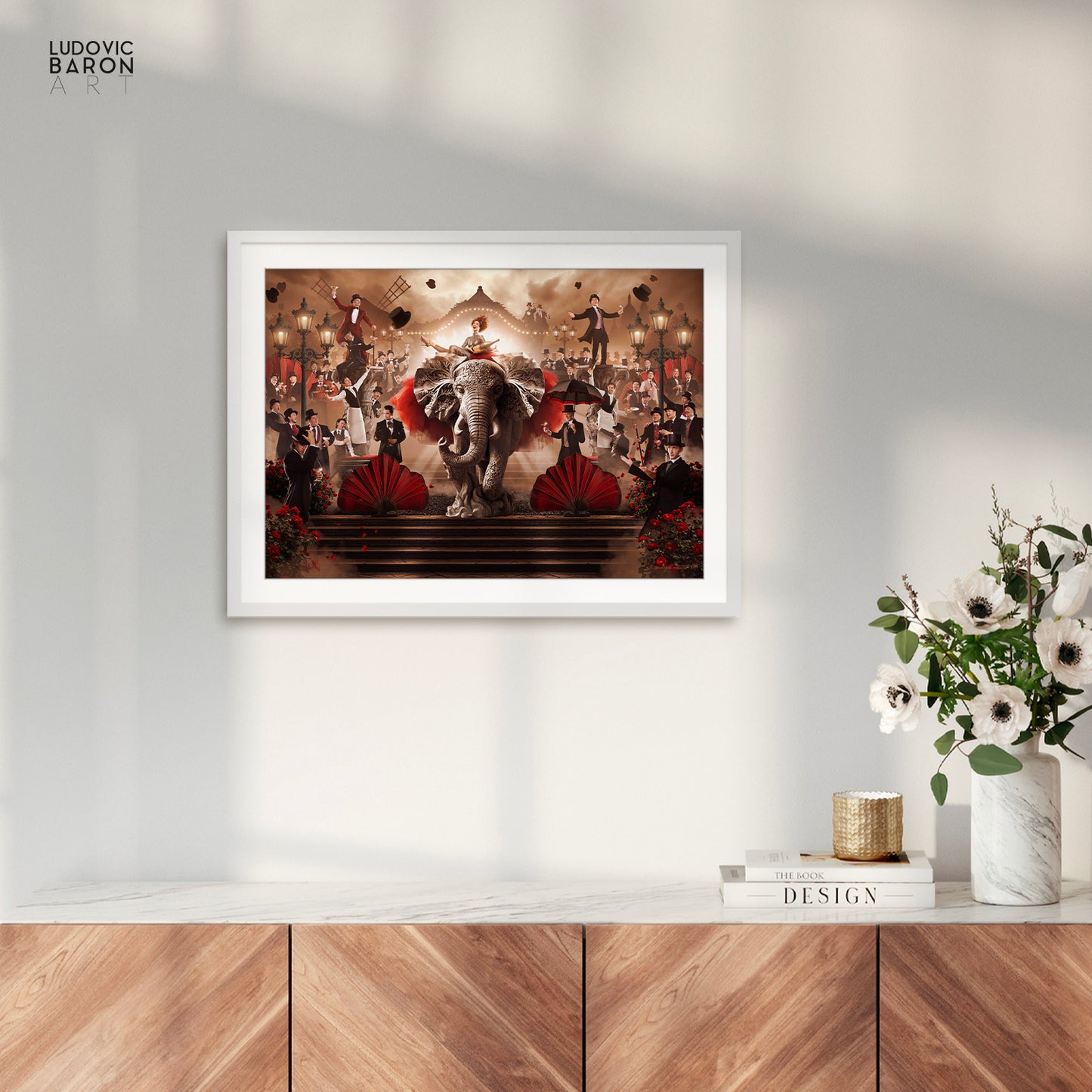 Champagne dans les jardins du Moulin Rouge - Affiche fine art