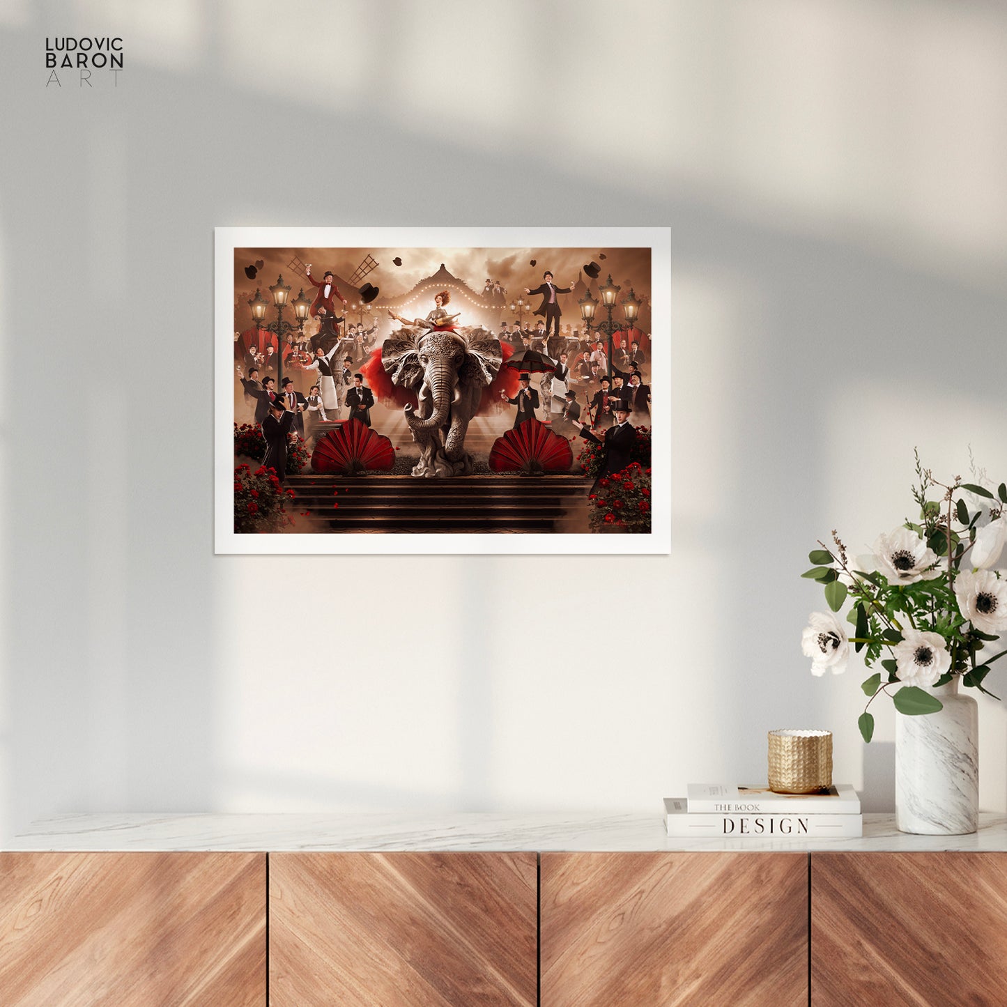 Champagne dans les jardins du Moulin Rouge - Affiche fine art