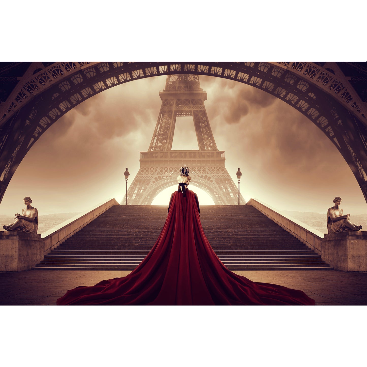 Un roi face à la dame de fer - Affiche fine art