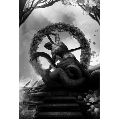 Hercules and the serpent - Fine art poster