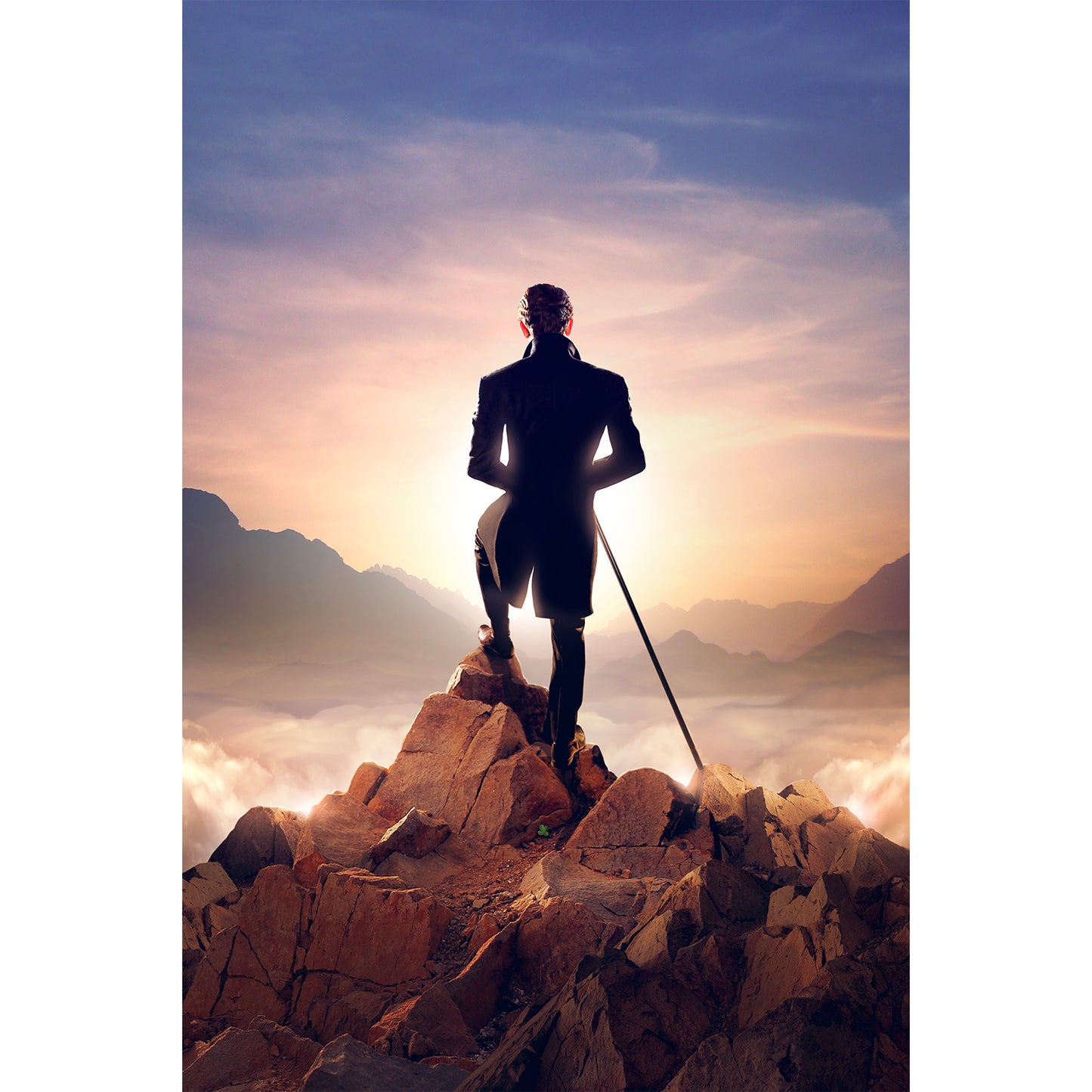 The traveler facing the sea of clouds - Fine art poster