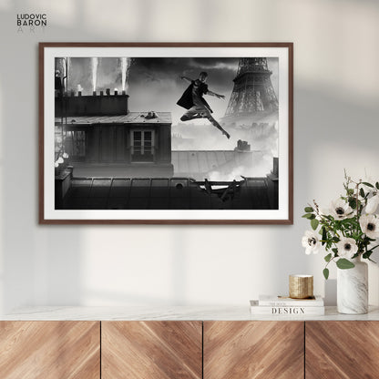 Dance on the rooftops of Paris - Fine art poster