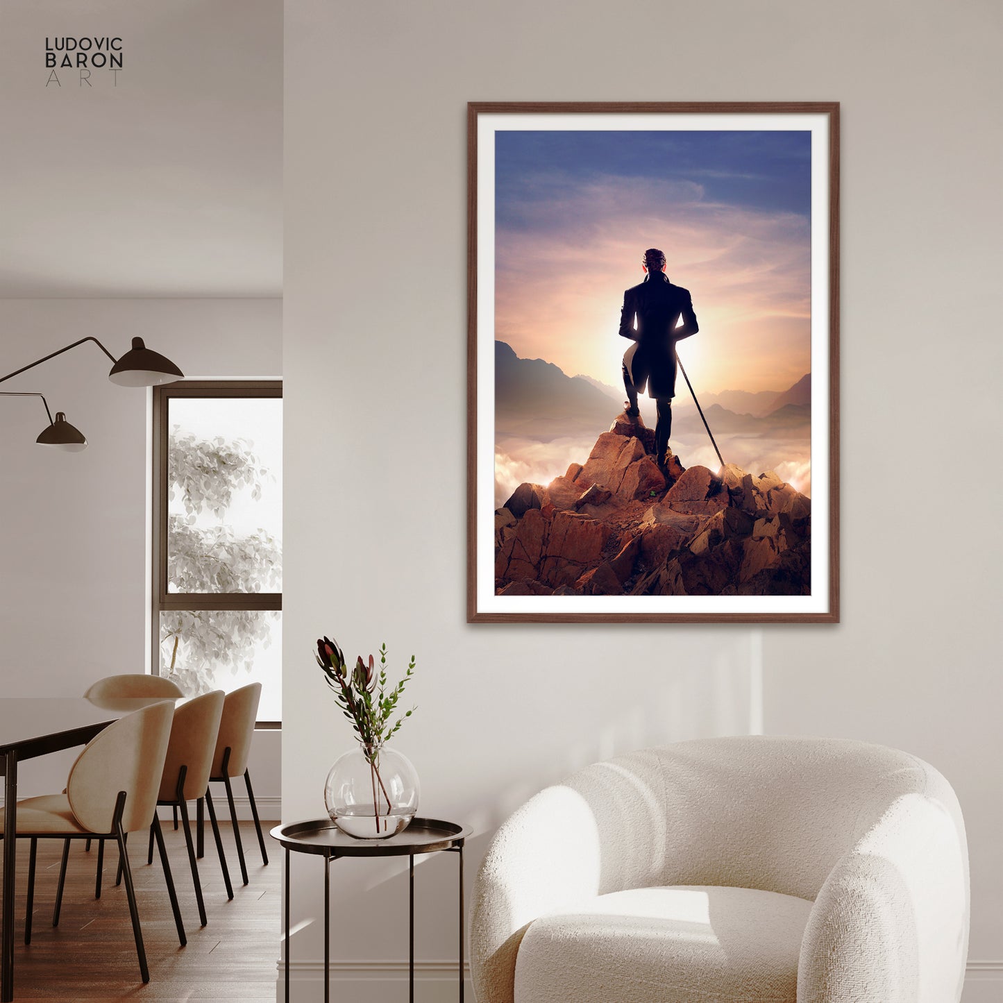 The traveler facing the sea of clouds - Fine art poster