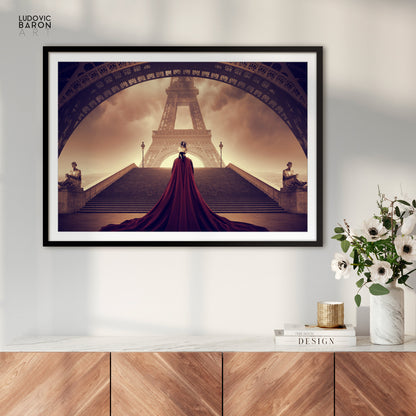 A king facing the iron lady - Fine art poster