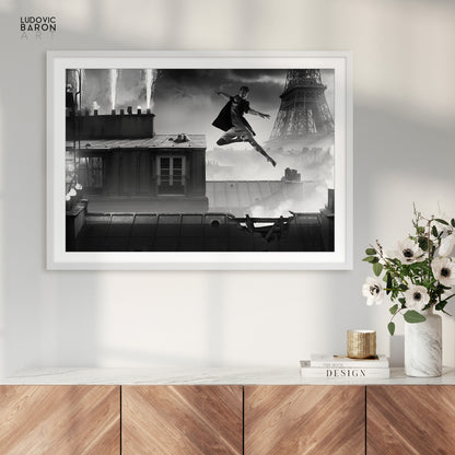 Dance on the rooftops of Paris - Fine art poster