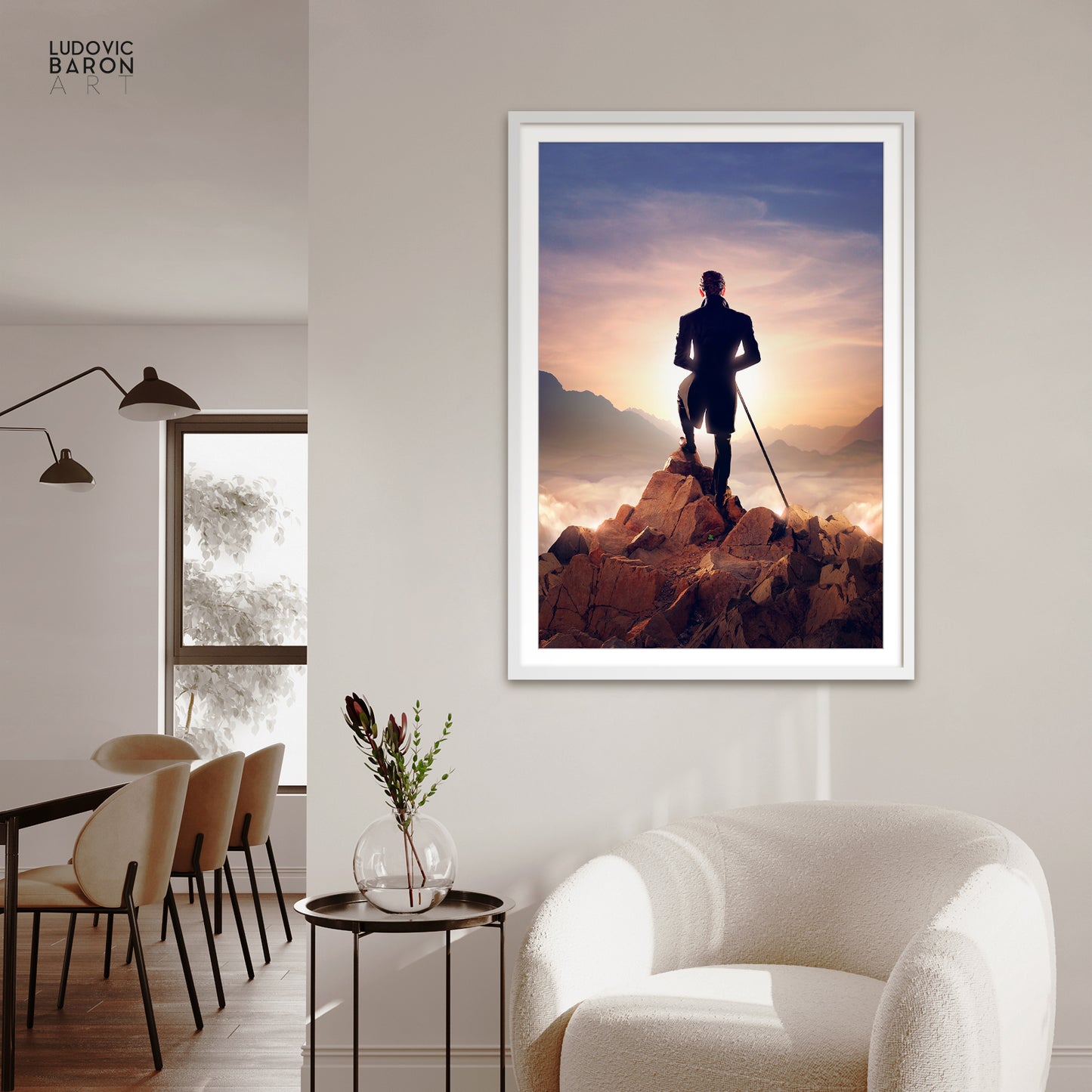 The traveler facing the sea of clouds - Fine art poster